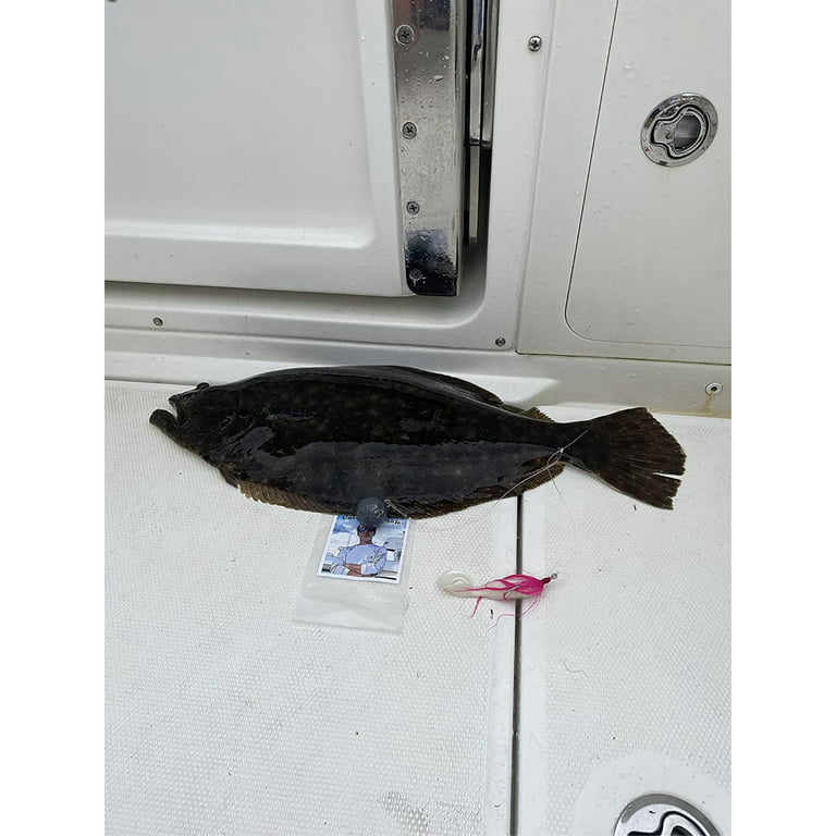 Uncle Mo’s Tackle - Fluke Flounder Ocean Hi/Lo Hey Now Rig – BUCKTAIL  Teaser Hook for Saltwater – Size 5/0 Hook - 40lb Heavy Duty Mono 3ft Long 