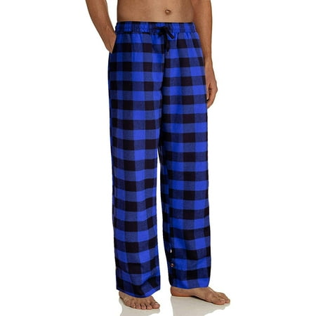 Men?s Casual Cotton Pajama Long Pant Elastic Waistband Plaid Sleepwear ...