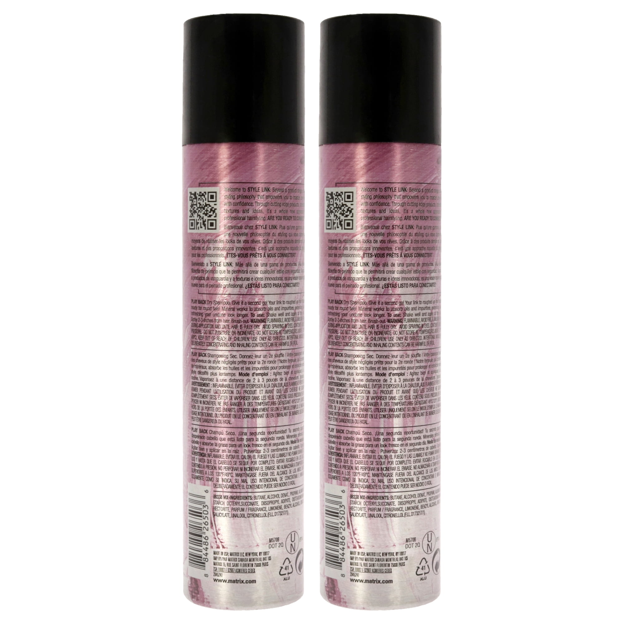 Matrix Style Link Mineral Play Back Dry Shampoo - Pack of 2 , 3.4 oz Dry Shampoo