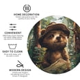 thumbnail image 3 of Pofeuu Jungle Hat Bear Print Coasters for Drinks, 4Pack PU Leather Coasters, Bar Drink Coasters for Tabletop Protection, Furniture from Damage-Round Shape, 3 of 6