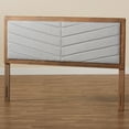 thumbnail image 5 of Baxton Studio Iden Modern and Contemporary Light Grey Fabric Upholstered and Walnut Brown Finished Wood King Size Headboard, 5 of 9