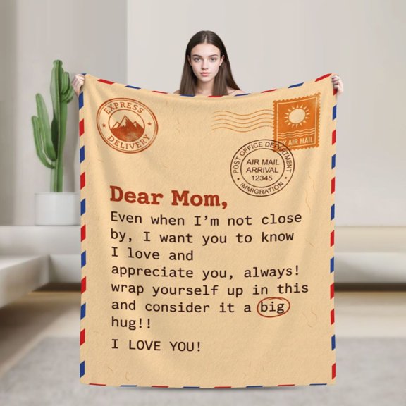 Mom Blanket Anniversary Birthday and Holiday Gift Soft Flannel All-Season Throw Couch Bed 50x40