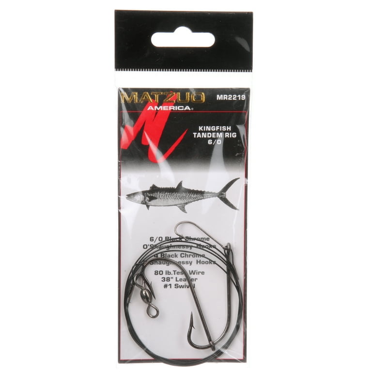 Matzuo America® Kingfish Tandem Rig Black Chrome O'Shaughnessy Hooks 4 ct  Pack