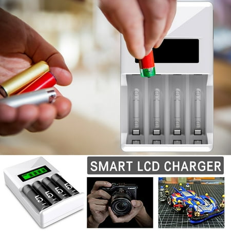 

Charger Battery 4 Slots Fast For Rcr123A Rechargeable Liion Batteries Including 16340 16350 Portable Charging Cable
