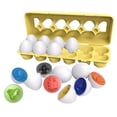 thumbnail image 1 of 12 piezas de huevos a , juguetes de rompecabezas con soporte para huevos, juguete de habilidad fina, huevos de Pascua, juguete Montessori, 2 CUTICAT Huevos a juego de formas, 1 of 7