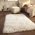 thumbnail image 4 of THE BEST 6X9 FLOKATI RUG MADE | LONG 4” SHAG PILE | STYLISH OFF WHITE WOOL AREA RUG, 4 of 6