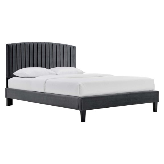 Modway Alessi Performance Velvet Queen Platform Bed, Multiple Colors