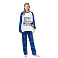 thumbnail image 4 of iHapHap Family Matching Christmas Pajamas Cotton Blend Long Sleeve Blue Plaid Sleep Set, 5-6Y-Kid, 4 of 6