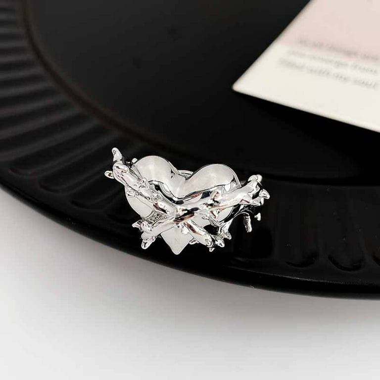 GENEMA Thorns Love Ring for Women Irregular Opening Ring Hip Hop