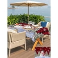 thumbnail image 4 of Outdoor Tablecloth with Umbrella Hole and Zipper, Red Black PlaidChristmas Snowman Rectangle Table Cloth 60x120 Inch Waterproof Tablecloth, Winter Xmas Tree Snowflakes Picnic Table Cover for Patio, 4 of 7