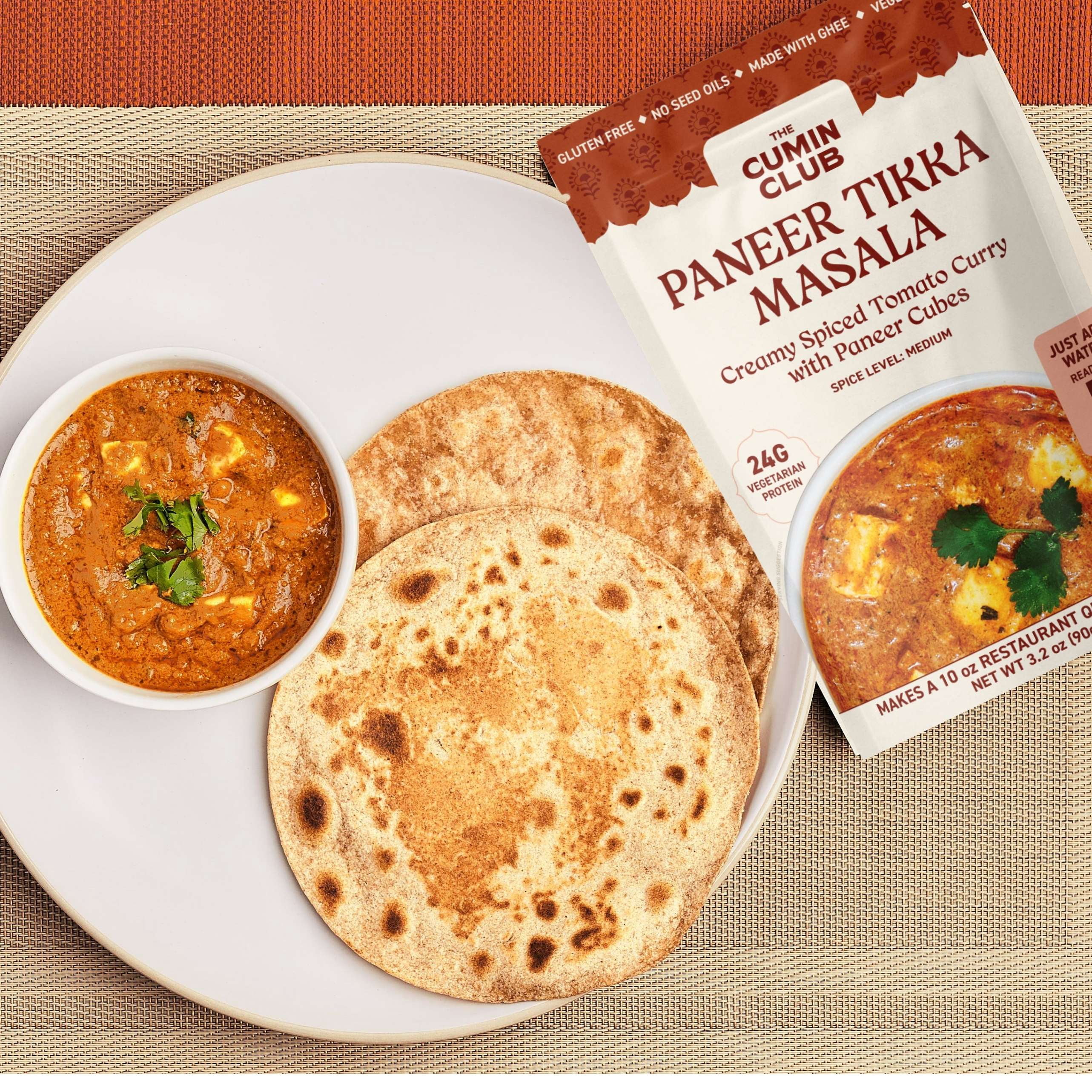 The Cumin Club Paneer Tikka Meal Kit - Instant Meals - Ready to Eat Indian Food (Pack of 5)