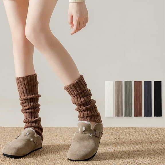 Leg Warmers, Leg Warmers for Women, Leg Warmer, Legwarmers, Ankle Warmers, Women Solid Thick Knit Leg Warmers Slouch Calf Socks, Brown