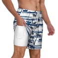 thumbnail image 3 of Picia Palm Tree pattern Mens Swim Trunks with Compression Liner Stretch Beach Shorts Quick Dry with Zipper Pockets No-Chafing Board Shorts-XX-Large, 3 of 9