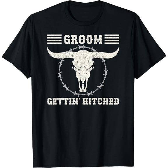 Bachelor Party Groom Country Western Skull T-Shirt