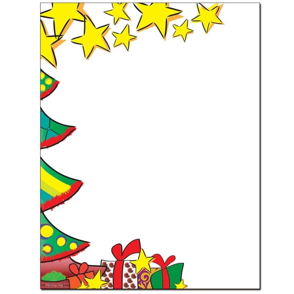 Christmas Morning Holiday Letterhead Laser & Inkjet Printer Paper, 25 Sheet Pack