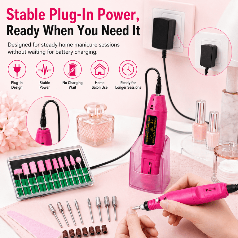 NIUTA 20000 RPM Electric Nail Drill Kit, Pink photo 5