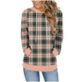 thumbnail image 2 of Ailaofu Plaid Hoodies for Women Oversized Long Sleeve Color Block Buttery Soft Pullover Loose Fit Fall Outfit for All Styles, 2 of 6