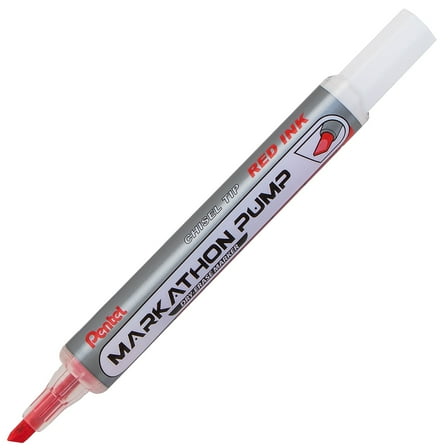 Pentel Markathon Pump Dry Erase Markers Chisel Tip Red 12/Pack (PENMWL6SXB)