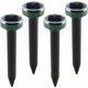 thumbnail image 1 of Paquete de 4 repelentes solares para topos, repelente ultrasónico para animales con energía solar para jardín, césped, jardín, deshacerse de topos, topillos, ratas, roedores, 1 of 5