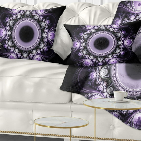Designart Light Purple Pattern with Circles - Abstract Throw Pillow - 12x20
