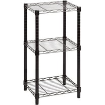 Small 3-Tier Adjustable Storage Shelving Unit SHF-09209 Black 600 lbs