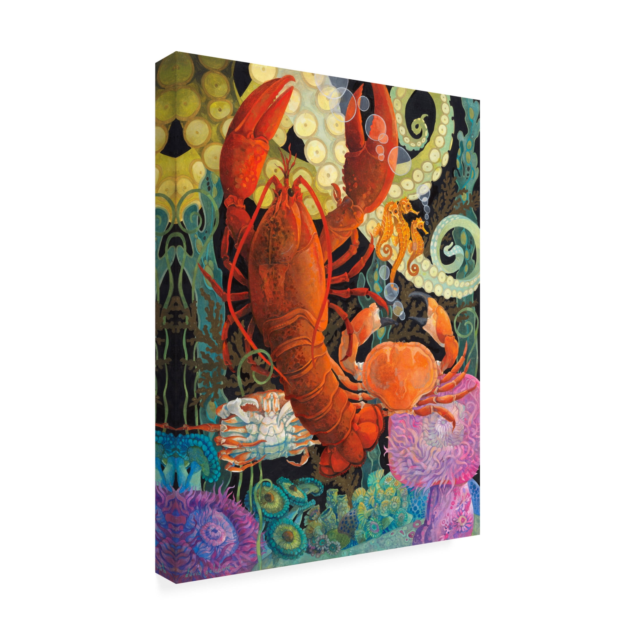 Canvas Wall Art - David Galchutt 'Lobster Dance' Wall Art for Living Room, Bedroom, or Office Décor by Trademark Fine Art - 35 x 47 Inches