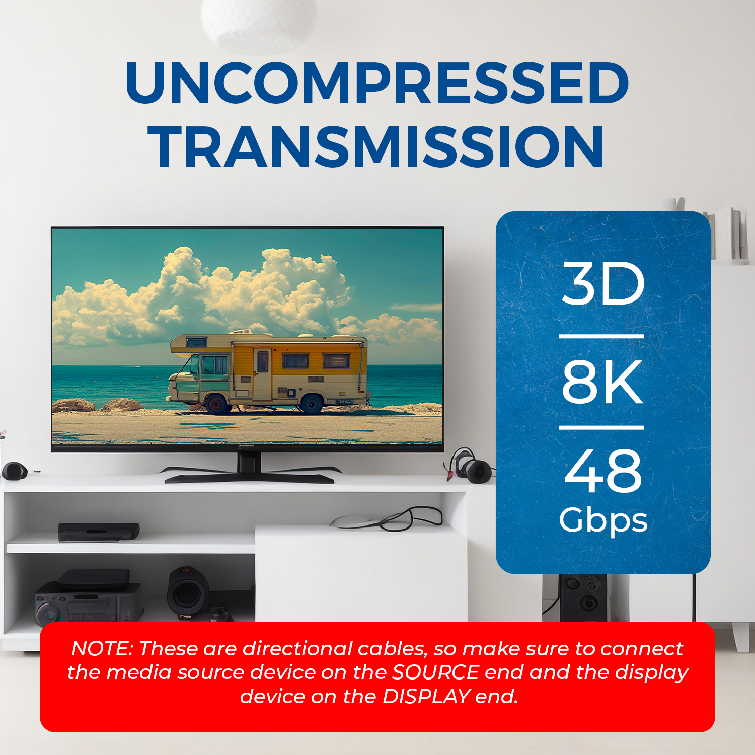 OREI 200ft HDMI™ AOC Hybrid Fiber Optic Cable UHD 8K60 (AOC-8K-200)