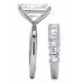 thumbnail image 2 of PalmBeach Jewelry 11.06 TCW Emerald-Cut Cubic Zirconia Platinum-Plated Bridal Engagement Ring Wedding Band Set, 2 of 5