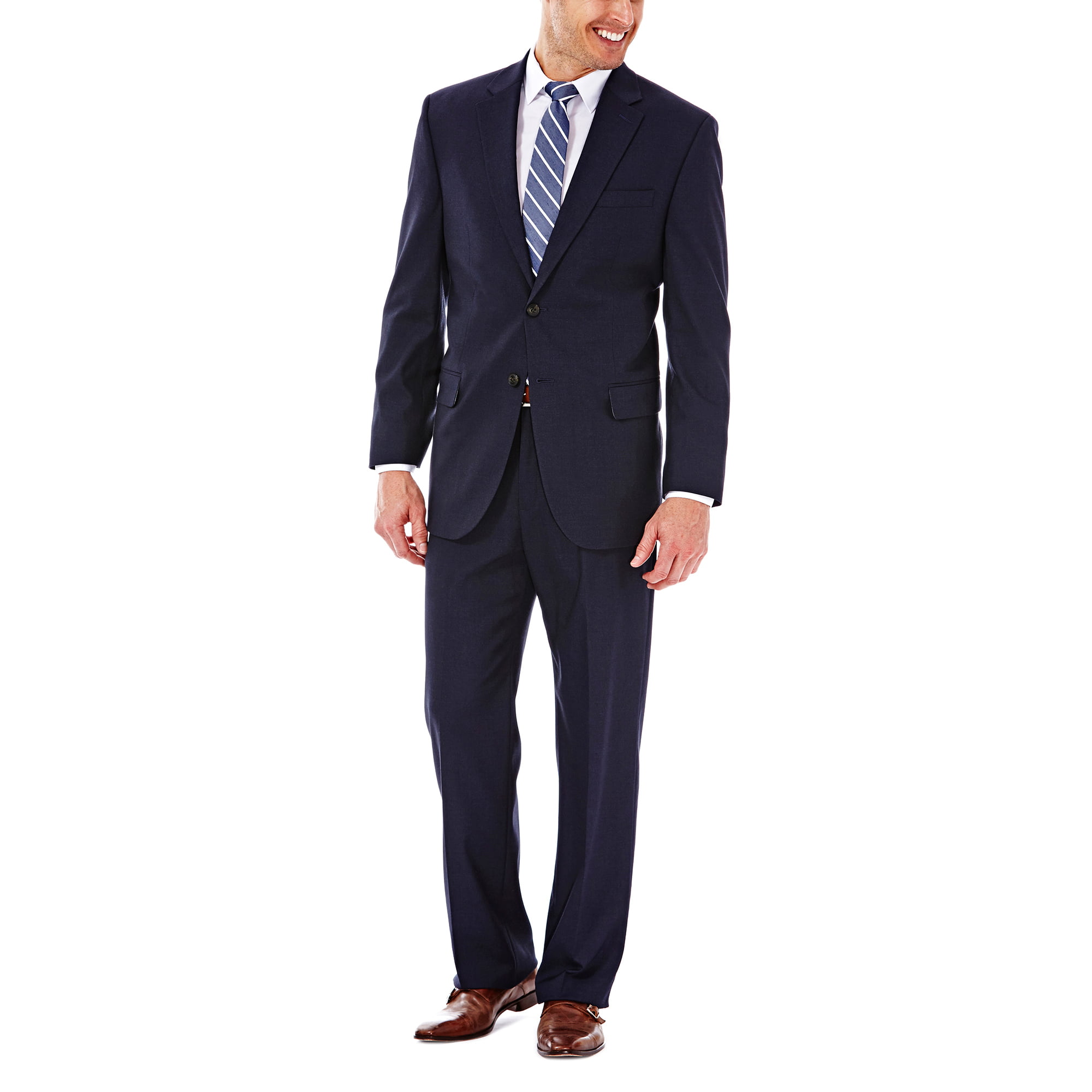 Men's Solid Two Buttom Business Church 2 Piece Birdseye Notch Lapel Fit Suit 