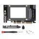 thumbnail image 1 of Carte adaptateur JEYI PCIE X16 vers U.2 SFF8639 vers SSD SATA3.0 double port, carte d'extension auto-alimentée, 1 of 4