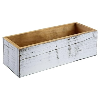 Whitewashed Wood Bath Storage Toiletries Organizer Bin, Crate Style Di –  MyGift