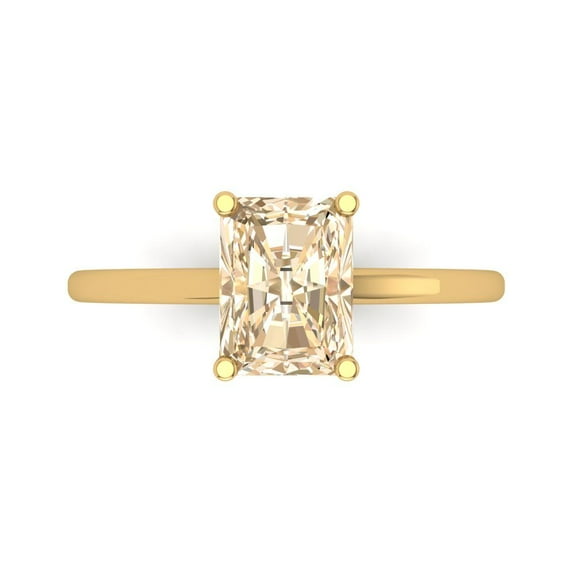 Solitaire Engagement Ring for Women - 2ct Natural Morganite in 14K Yellow Gold Promise Ring