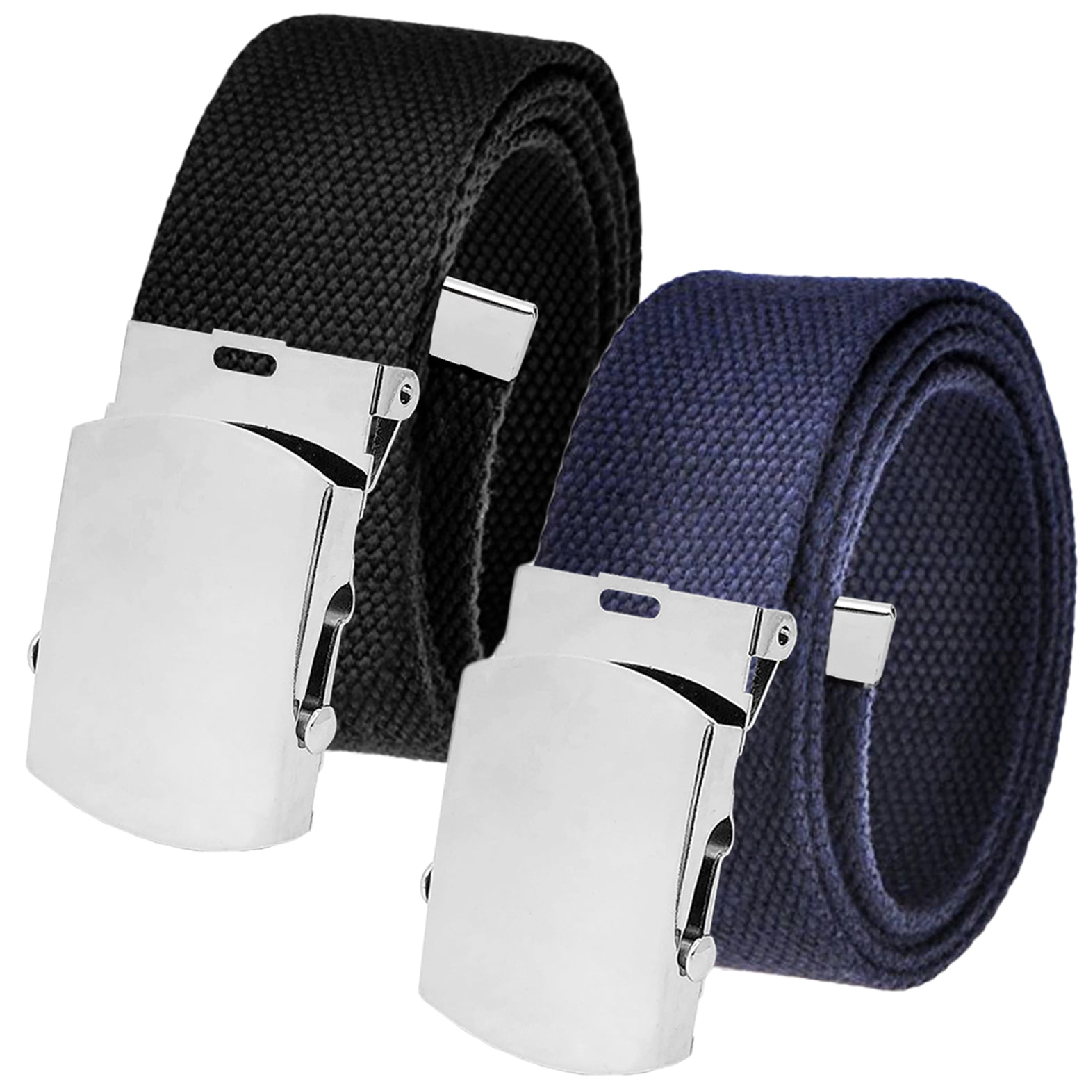 Build A Belt Men's Classic Silver Slider 1.5 Wide Buckle with Canvas Web  Belt at  Men’s Clothing store