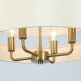 thumbnail image 5 of Malury Mid-century Modern 4-Light Brass Gold Drum Chandelier Fabric Shaded Foyer Pendant Lights - D17" x H30", 5 of 5