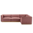 thumbnail image 3 of Modway Conjure 4-Piece Velvet and Stainless Steel Sectional in Gold/Dusty Rose, 3 of 5