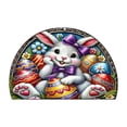 thumbnail image 1 of Half Round Door Flower Bunny Flower Egg Mat Half Moon Rug Washable Durable Semi Circle Carpet Floor mats for Indoor Outdoor Bathroom Kitchen Patio Hearth Rug Laundry Room Home Decoration, 1 of 5