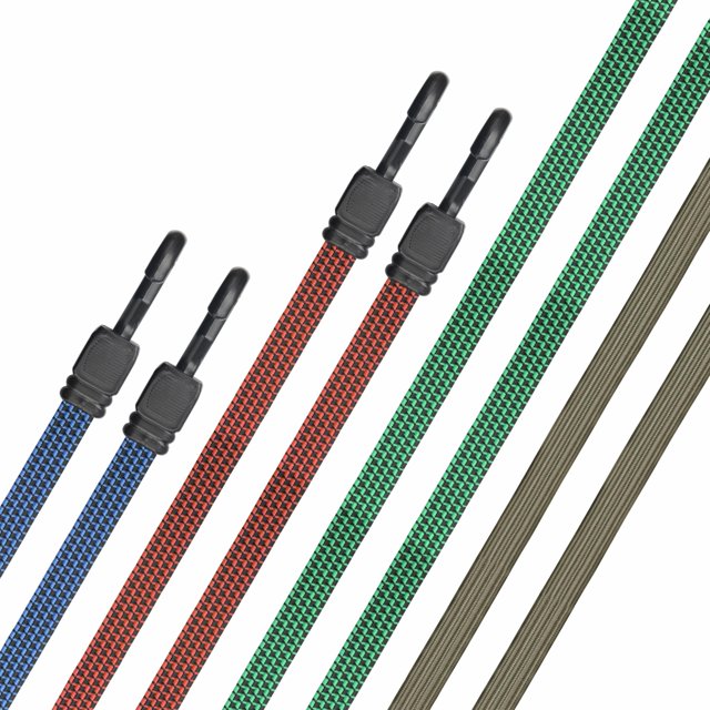 XSTRAP STANDARD Paquete de 8 cuerdas elásticas planas con ganchos (18"" 24"" 32"" 40"") - Correas elásticas para camping, canotaje, camión, portaequipajes, lonas, equipaje, equipo al aire libre, segur