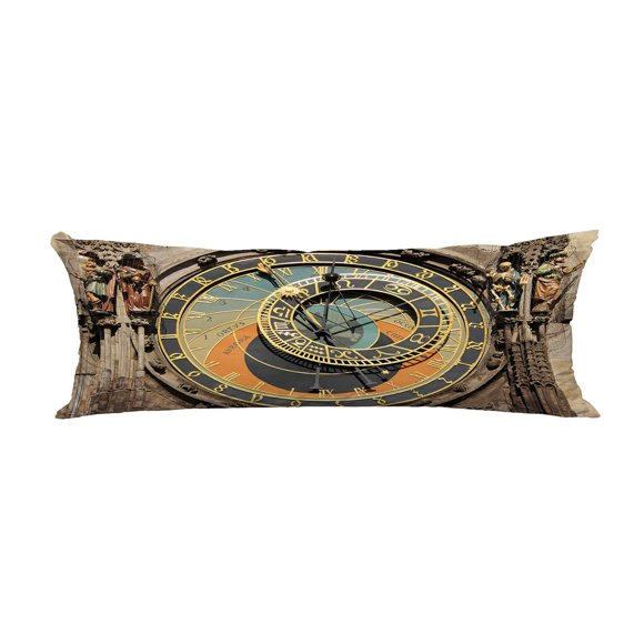EREHome The ancient astronomical Clock in Prague Pillow Cover Body Pillowcase Pillow Protector 20x60 Inch