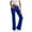 Blue, variant on Stretchy Yoga Pants for Women Drawstring High Waisted Flare Leggings Solid Color Workout Running Elastic Waist Pull on Pants