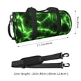 thumbnail image 4 of Xecao Green Lightning print Round Travel Duffel Bag is a foldable gym bag with an inner pocket, perfect for travel sports, 4 of 8
