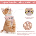 thumbnail image 3 of GFDYREE Cat Vest Harness and Small Dog Vest Harness for Walking, All Weather Mesh Harness, Cat Vest Harness with Reflective Strap, Step in Adjustable Harness for Small Cats (Pink-Pattern, Me, 3 of 7