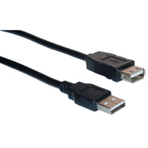 USB 2.0 Extension Cable, Black, Type A Male to Type A Female, 6 foot