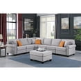 thumbnail image 2 of Devion Furniture Polyester Fabric U-Shaped Sectional Sofa in Light Gray, 2 of 7