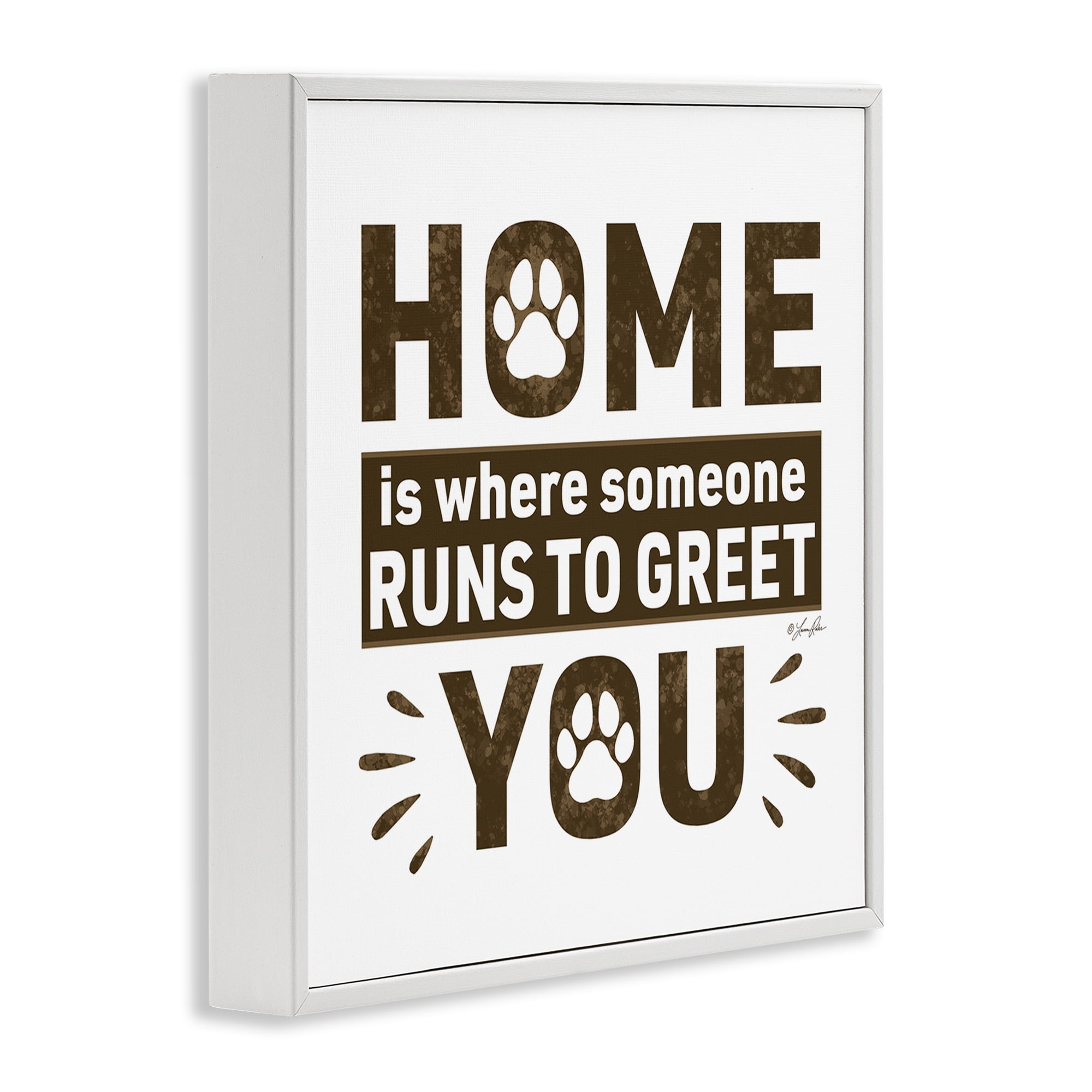 Stupell Industries Heartwarming Pet Phrase Typography Painting White Framed Art Print Wall Art, 24 x 24