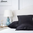 Spencer Black Satin Pillowcases, Queen, (2 Count)
