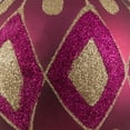 thumbnail image 4 of Vickerman 4.75" Berry Red Matte Ball with Glitter Diamond Pattern. Add variety and sparkle to your holiday arrangement with this matte ornament that features a glitter pattern. Includes 4 pieces per b, 4 of 5