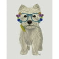 thumbnail image 2 of Fab Funky 26x32 White Modern Wood Framed Museum Art Print Titled - West Highland Terrier Flower Glasses, 2 of 4
