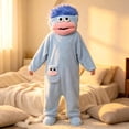 thumbnail image 3 of Funny Big‑Mouth Monster Adult Onesie Pajamas, Coral Fleece One‑Piece Cartoon Cosplay Costume Loungewear Party, 3 of 5