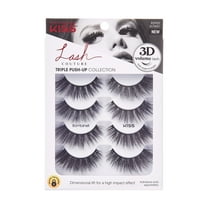 KISS Lash Couture Triple Push-Up Triple Push-Up, False Eyelashes, Bombshell, 14 mm, 4 Pairs
