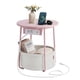 thumbnail image 1 of Mesa auxiliar VASAGLE redonda con estación de carga Jelly Pink, 1 of 9